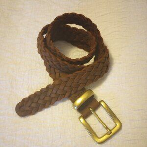 Brown Rugged Leather Braided Belt sz M/L Fits up to 38" Waist Guatamala